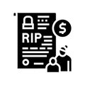 loss of breadwinner allowance glyph icon vector illustration