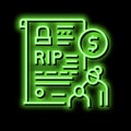 loss of breadwinner allowance neon glow icon illustration