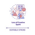 Loss of creative spark concept icon
