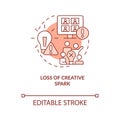 Loss of creative spark terracotta concept icon Royalty Free Stock Photo