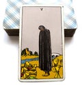 Five of Cups Tarot Card Loss Grief Trauma Bereft Despair Mourning Sadness Deep Sorrow Heart Broken Royalty Free Stock Photo