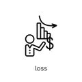 Loss icon. Trendy modern flat linear vector Loss icon on white b Royalty Free Stock Photo