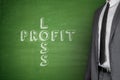 Loss & profit on blackboard