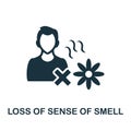 Loss Of Sense Of Smell icon. Monochrome simple element from coronavirus symptoms collection. Creative Loss Of Sense Of Royalty Free Stock Photo