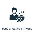 Loss Of Sense Of Taste icon. Monochrome simple element from coronavirus symptoms collection. Creative Loss Of Sense Of Royalty Free Stock Photo