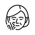 loss smell taste disease symptom line icon vector illustration