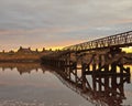 Lossiemouth beach bridge at sunset