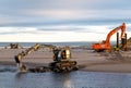 This is the construction of bridge that will cross the River Lossie.