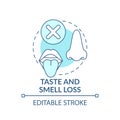 Lossing taste and smell concept icon