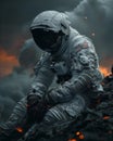 Lost in the Abyss: The Haunting Image of an Astronaut\'s Abandone
