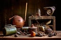 lost artifacts everyday objects like toys and tools are scattere Royalty Free Stock Photo