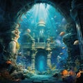 Lost Atlantis - Sunken Ruins with Vibrant Marine Life