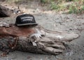 lost cap on a beach with note UNDERGROUND LOSANGELES