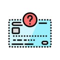 lost card bank payment color icon vector illustration