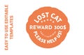 Lost cat, color sticker graphic desgin concept