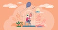 Lost childhood concept, flat tiny person vector illustration