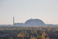 Chernobyl Nuclear Reactor and New Sarcophagus. Royalty Free Stock Photo