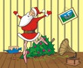 Lost in dancing santa in the room Royalty Free Stock Photo