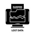 lost data icon, black vector sign with editable strokes, concept illustration Royalty Free Stock Photo