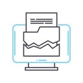 lost data line icon, outline symbol, vector illustration, concept sign