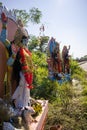Lost Devotion: Abandoned Idols of Kali After Puja at Roadside Royalty Free Stock Photo
