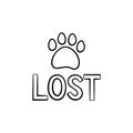 Lost dog hand drawn outline doodle icon. Royalty Free Stock Photo