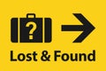 Lost and found black sign. Royalty Free Stock Photo