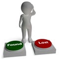 Lost Found Buttons Shows Losing And Finding Royalty Free Stock Photo