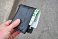 Lost found money wallet Royalty Free Stock Photo