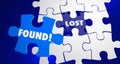 Lost and Found Puzzle Piece Locate Misplaced Royalty Free Stock Photo