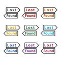 Lost and found  sign on white background Royalty Free Stock Photo