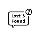 Lost found speech bubble icon