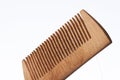 Lost hair in wooden brush comb Royalty Free Stock Photo