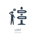 lost icon in trendy design style. lost icon isolated on white background. lost vector icon simple and modern flat symbol for web