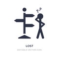lost icon on white background. Simple element illustration from Signaling concept