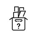 Lost items line vector icon. unidentified items outline isolated icon. Royalty Free Stock Photo