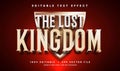 the lost kingdom 3d vector text effect with modern style Royalty Free Stock Photo