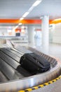 Lost luggage at the airport. Baggage sorting - Luggage on conveyor Royalty Free Stock Photo