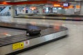 Lost luggage at the airport. Baggage sorting - Luggage on conveyor