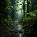 Lost in Nature's Embrace: Embark on a Lush Jungle Exploration amidst Dense Vegetation, Serene Sounds of Wildlife Royalty Free Stock Photo