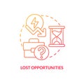 Lost opportunities red gradient concept icon