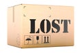 Lost parcel, package cardboard box. 3D rendering Royalty Free Stock Photo