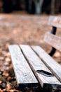 Lost phone on the bench Royalty Free Stock Photo