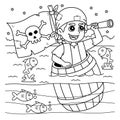 Lost Pirate Coloring Page for Kids