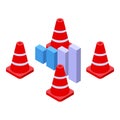 Lost signal icon isometric vector. Error service Royalty Free Stock Photo