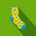 Lost sock icon, flat style Royalty Free Stock Photo