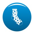 Lost sock icon vector blue