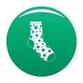 Lost sock icon vector green