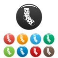 Lost sock icons set color vector