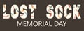 Lost sock memorial day May 9 vector illustration Royalty Free Stock Photo